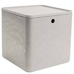 Beton hatású kosár XL (18L) fedéllel - Világosszürke