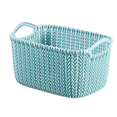 Knit kötött hatású kosár (S) - Kék