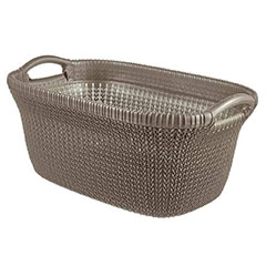 Knit kötött hatású ruháskosár (40L) - Barna