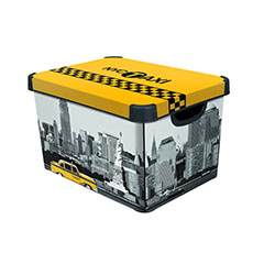 Deco Stockholm tároló doboz (22L) - NYC mintás