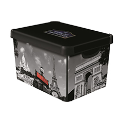 Deco Stockholm tároló doboz (22L) - Párizs mintás