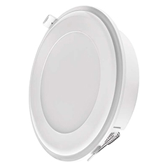 Duo: süllyeszthető, üveg keretes, kör alakú LED panel, fehér (148 mm) 13W - meleg fehér