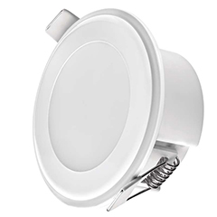 Duo: süllyeszthető, üveg keretes, kör alakú LED panel, fehér (84 mm) 5.5W - meleg fehér