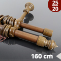 Agat 25-20 mm fa karnis, kétsoros, dió, 160 cm