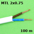 MTL 2x0.75 duplán szigetelt sodrott vezeték (100 méter)