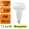 LED lámpa E14 (6W/120°) R50 - meleg fehér - Utolsók
