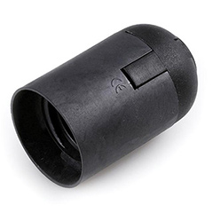 E27 műanyag foglalat 230V - fekete