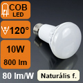 LED lámpa E27 (10W/120°) R80 - természetes fehér