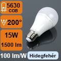 LED lámpa E27 (COB 5630/15W/200°) hideg fehér