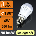LED lámpa E27 (4W/180°) R50 - meleg fehér OP