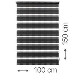 EASYFIX sávos roló, antracit-kárókockás, ablakra: 100x150 cm