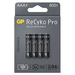 GP ReCyko Pro HR6 - tölthető AAA ceruza elem, 800 mAh (4 db)