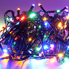 Kültéri LED fényfüzér (100LED/10méter)multicolor, időzítős