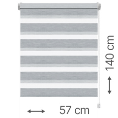 Mini zebra roló - sávroló oldalfeszítéssel (Z761 ezüst, selyem) ablakra: 57x140 cm