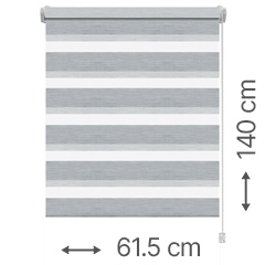 Mini zebra roló - sávroló oldalfeszítéssel (Z761 ezüst, selyem) ablakra: 61.5x140 cm