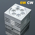 LED lámpatest Luna falon kívüli alu. négyzet (6W) - hideg f.
