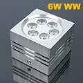 LED lámpatest Luna falon kívüli alu. négyzet (6W) - meleg f.
