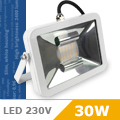 Slim LED reflektor (30W/COB/120°) Fehér ház, Meleg