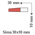 Sima léc 3 cm x 1 cm - felületkezelt