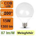 LED lámpa E27 (15W/200°) G120 - meleg fehér
