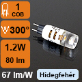 LED lámpa G4 (Cree/1.2W/300°) hideg fehér (3 db)