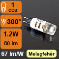 LED lámpa G4 (Cree/1.2W/300°) meleg fehér (3 db)