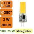 LED lámpa G4 (3W/300°) Kapszula - meleg fehér