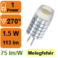 LED lámpa G4 (PowerLED/1.5Watt/270°) meleg fehér