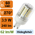 x. LED lámpa G9 (SMD3528x60/3.9W/270°) hideg f. Búra! (3hó)