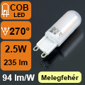LED lámpa G9 (2.5W/270°) Small - meleg fehér Kifutó!