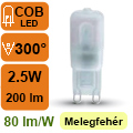 LED lámpa G9 (2.5W/300°) 3 db-os - meleg fehér