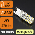 LED lámpa G9 (3W/360°) XXS - meleg fehér