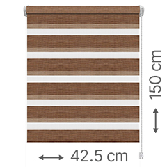Mini zebra roló - sávroló oldalfeszítéssel (Z752 barna) ablakra: 42.5x150 cm