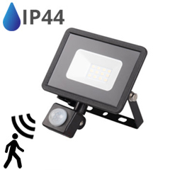 GRUN mozgásérzékelős LED reflektor (10W/700Lumen) 4000K - Fekete