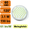 x. LED lámpa Gx53 (SMD3528x60/3.1W/120°) meleg fehér