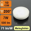 LED lámpa Gx53 (7W/200°) meleg fehér
