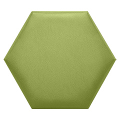 Hatszög alakú (méhsejt) bőrpanel, bőr falpanel - Inka 803 Pisztáciazöld (30,2x34,7 cm)