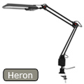 Íróasztali lámpa, asztalra rögzíthető, Heron, fekete