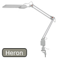 Íróasztali lámpa, asztalra rögzíthető, Heron, fehér