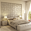 Műbőr 3D falpanel (Acotango  - Casablanca fehér) 60x60 cm