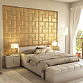Műbőr 3D falpanel (Acotango  - Vintage arany) 60x60 cm
