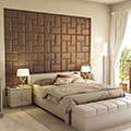 Műbőr 3D falpanel (Acotango  - Wenge barna) 60x60 cm