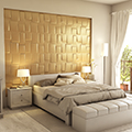 Műbőr 3D falpanel (Bonete - Vintage arany) 60x60 cm