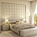 Műbőr 3D falpanel (Camicero - Casablanca fehér) 60x60 cm