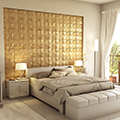 Műbőr 3D falpanel (Camicero - Vintage arany) 60x60 cm
