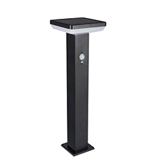 Mozgásérzékelős napelemes állólámpa, Solca, négyzet (50 cm)