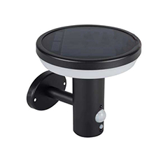 Mozgásérzékelős napelemes fali lámpa, Solca, kerek (16 cm)