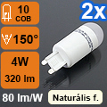 LED lámpa G9 (COB 3014/4W/120°) természetes fehér (2 db)