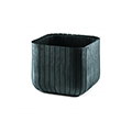 Cube L - fa hatású, műanyag virágláda - Antracit (55 L)
