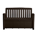 Patio bench műanyag kerti pad/tároló 227L - barna